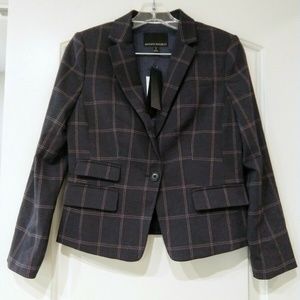 NEW! Banana Republic Blazer Navy Plaid 4 Petite